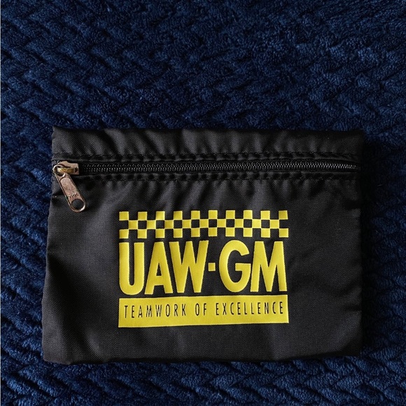 Vintage United Auto Workers General Motors Coin Purse UAW GM Zip Pouch - Picture 7 of 7